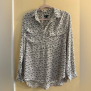 Ann Taylor Floral Print Button-Up Blouse, medium